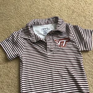Virginia Tech golf shirt like onesie for baby boy